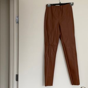 Brown faux leather leggings